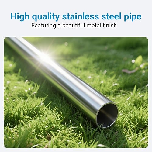 Miniatura 5 de Paquete de 4 tubos de acero inoxidable 304 de 1 pulgada, tubo de metal grueso de 20 pulgadas de longitud, grosor de pared de 0.059 in, tubo de acero