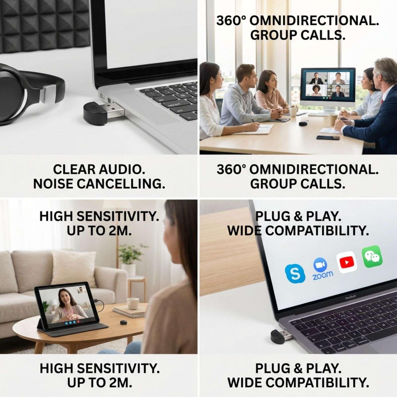 1 microfono USB 2.0 portatile, microfono vocale, audio MIC, adattatore per computer PC, nero