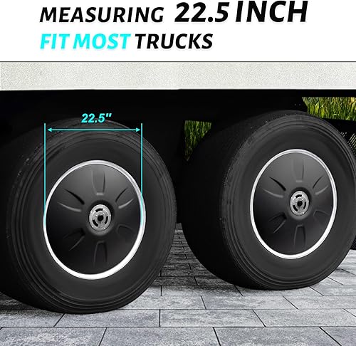 Miniatura 6 de Fundas aerodinámicas prémium de 22.5 pulgadas para ruedas de semirremolque, protectores duraderos de eficiencia aerodinámica para mejorar la