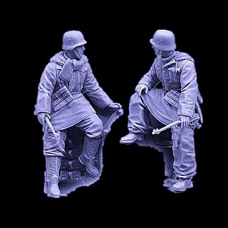 1/35 WWII German Army Tank Soldier Resin Figure Kit Miniature Resin Kit //7L7-4 (Unassembled and Unpainted) (2 Persons, No Tanks)