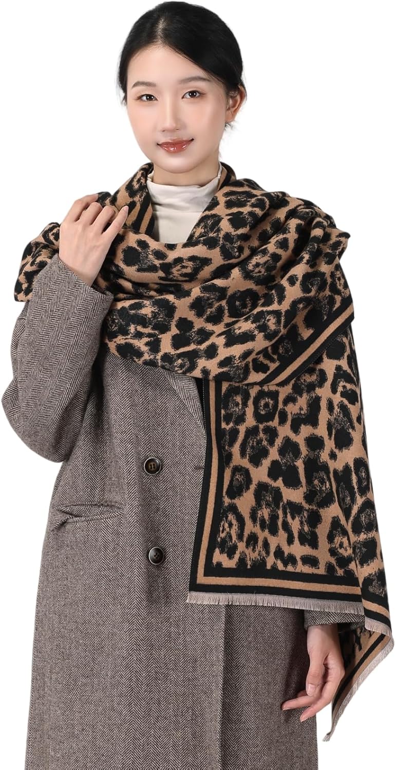 MINIDORA Women‘s Warm Reversible Pashmina Shawls Large Soft Winter Scarfs Jacquard Wraps for Evening Dresses - Image 5