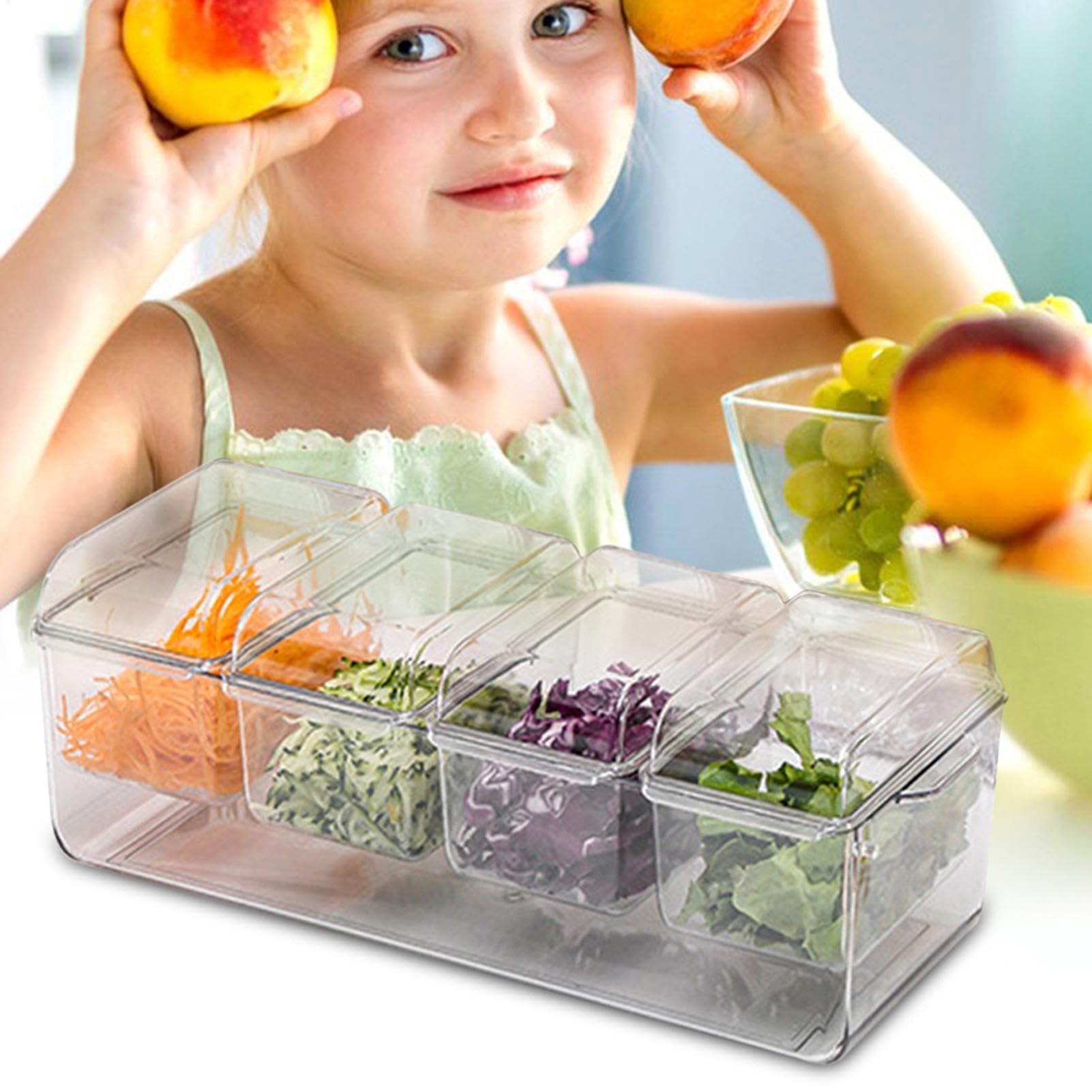Plato para servir frío, plato portátil multifuncional para fiestas para ensaladas de mariscos, aperitivos con hielo, ideal para reuniones en interiores
