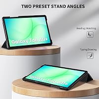 CACOE Samsung Galaxy Tab A11+ / A9+ 11" Tok Képernyővédővel, Állvánnyal és Auto Sleep/Wake Funkcióval, Fekete - black 8