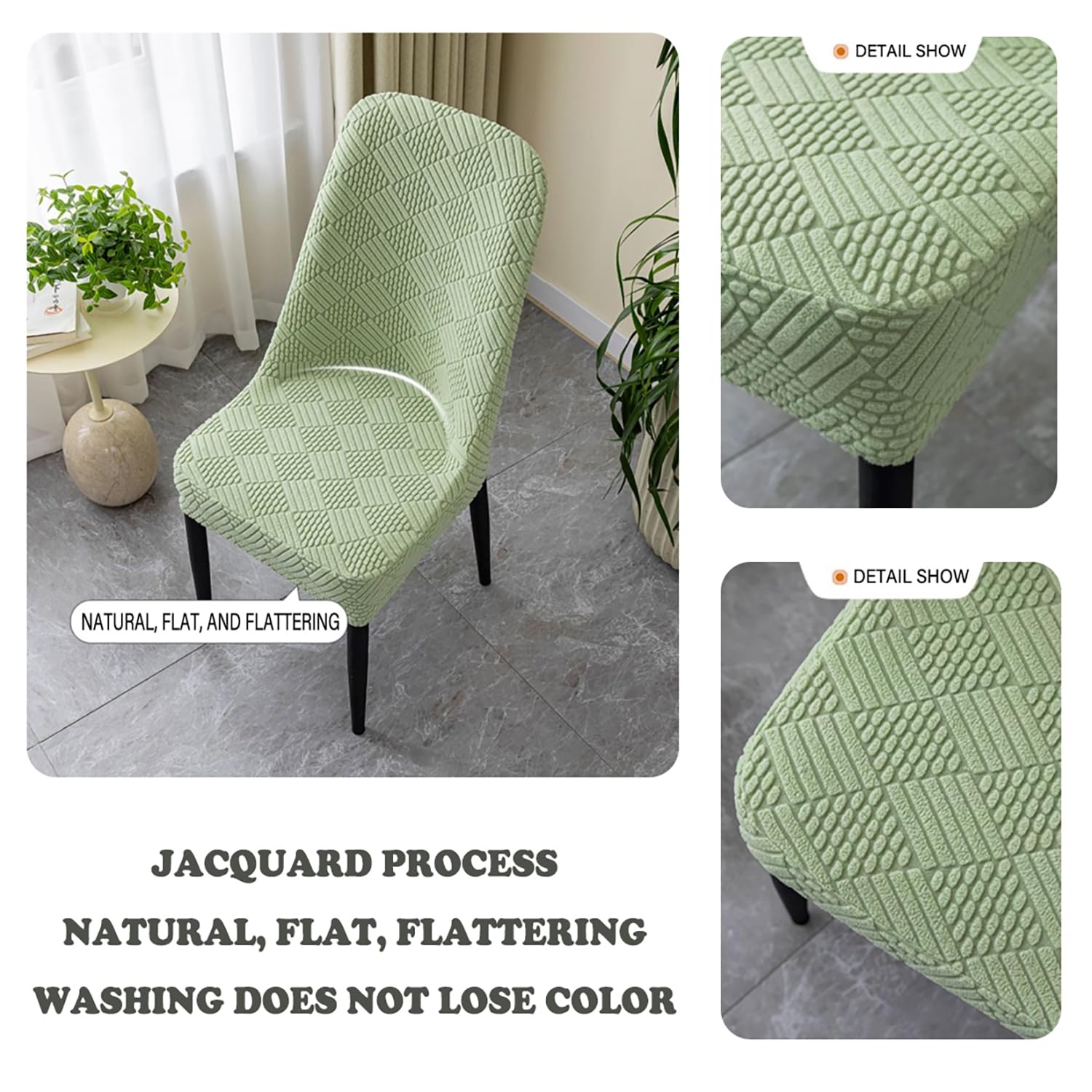 Funda gruesa y elástica para silla con respaldo curvado, protector moderno para silla de comedor