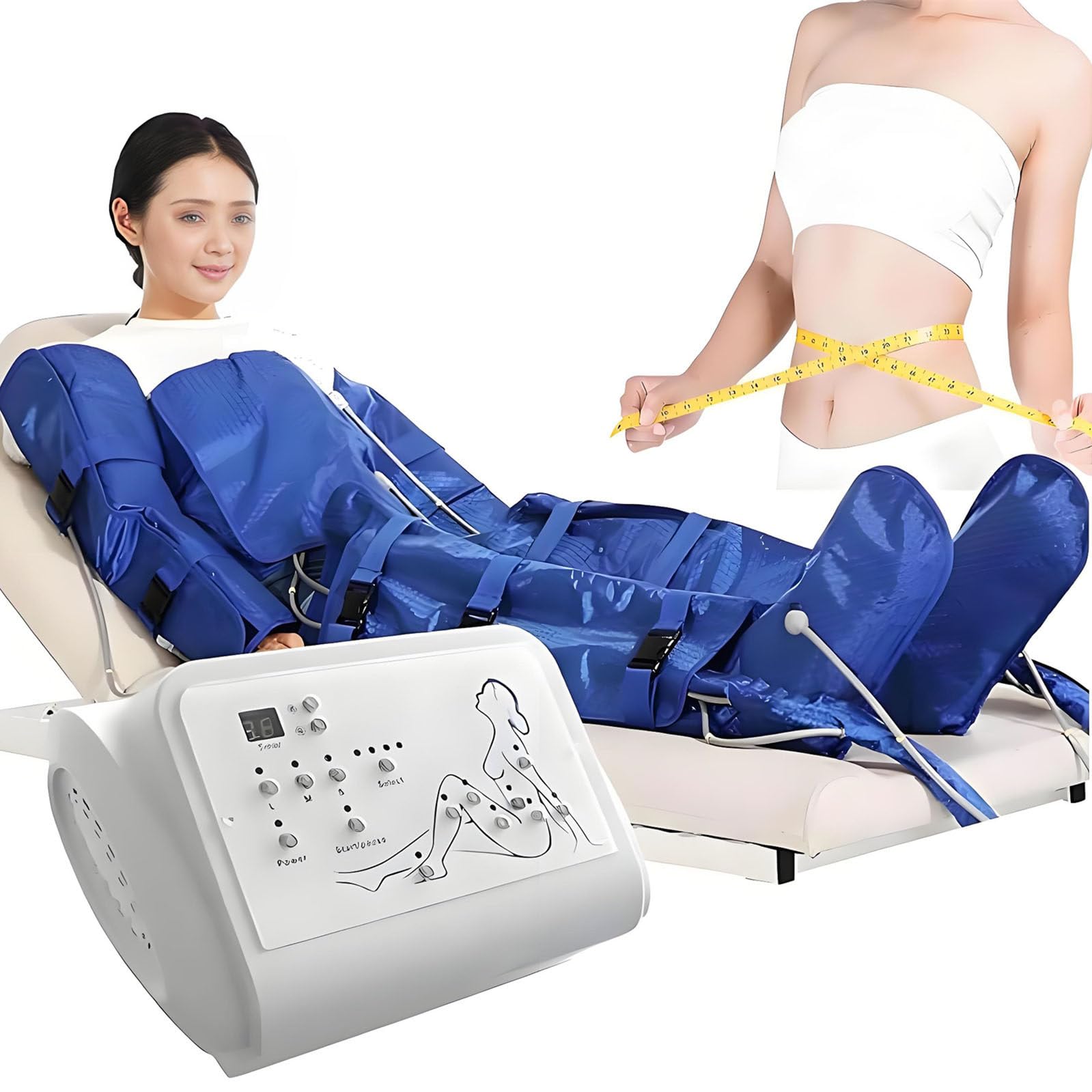 Masajeador Eléctrico De Compresión De Aire, Máquina De Belleza De Presoterapia De Drenaje Linfático, Instrumento para Relajar Cintura, Brazos Y Piernas, Intensidad Ajustable