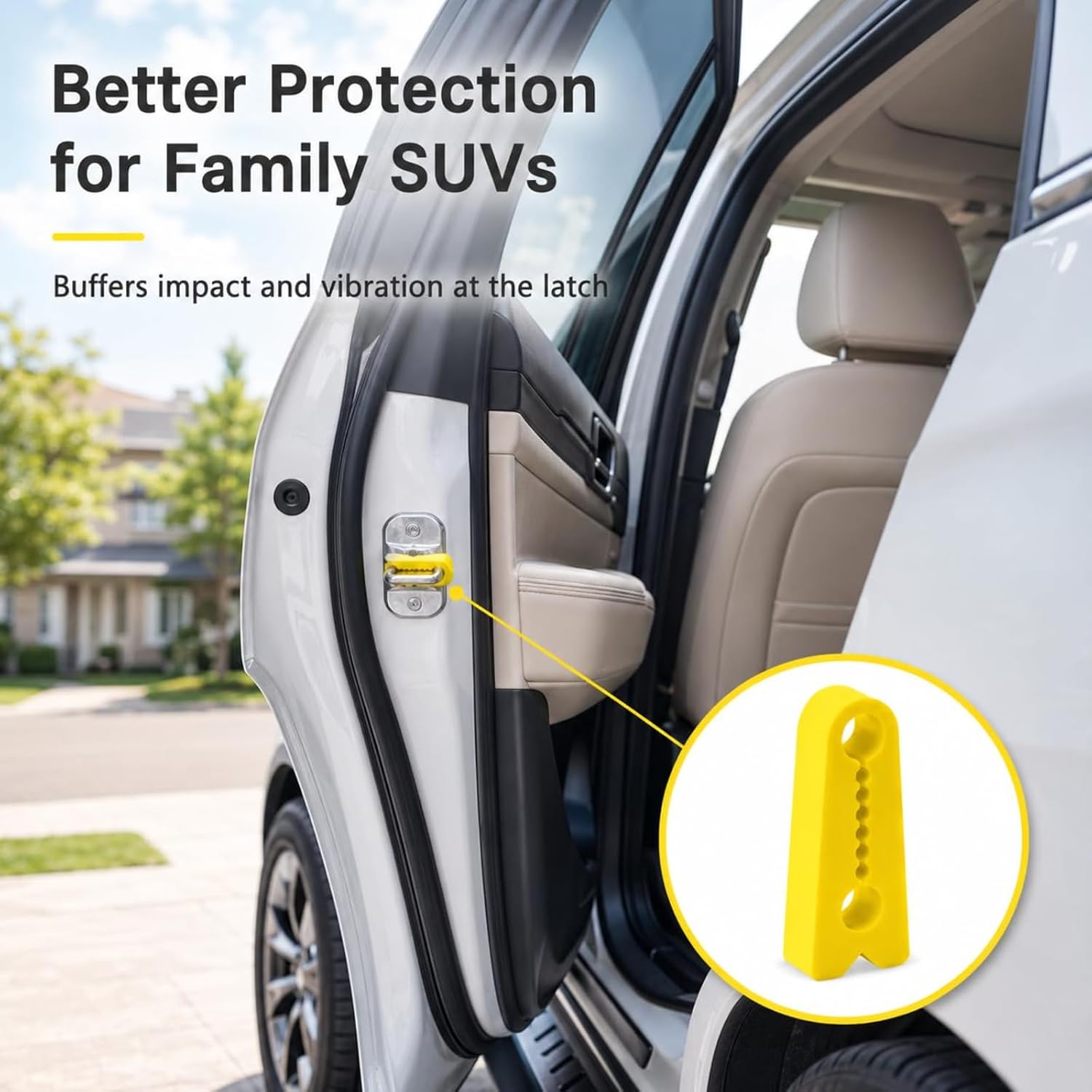 12Pcs Car Door Shock Absorber Pads, Universal Silicone Door Striker Buffer for Noise Reduction & Vibration Dampening, Anti-Collision Protector for Sedans, SUVs, Trucks (42x10mm)