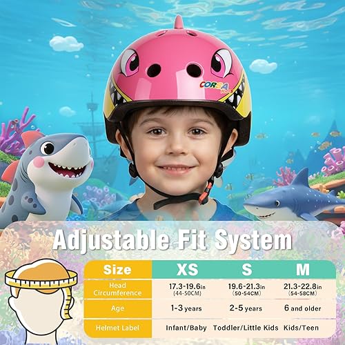 Miniatura 4 de Casco de bicicleta para niños pequeños, ajustable y multideportivo para niños y niñas, 2 tamaños