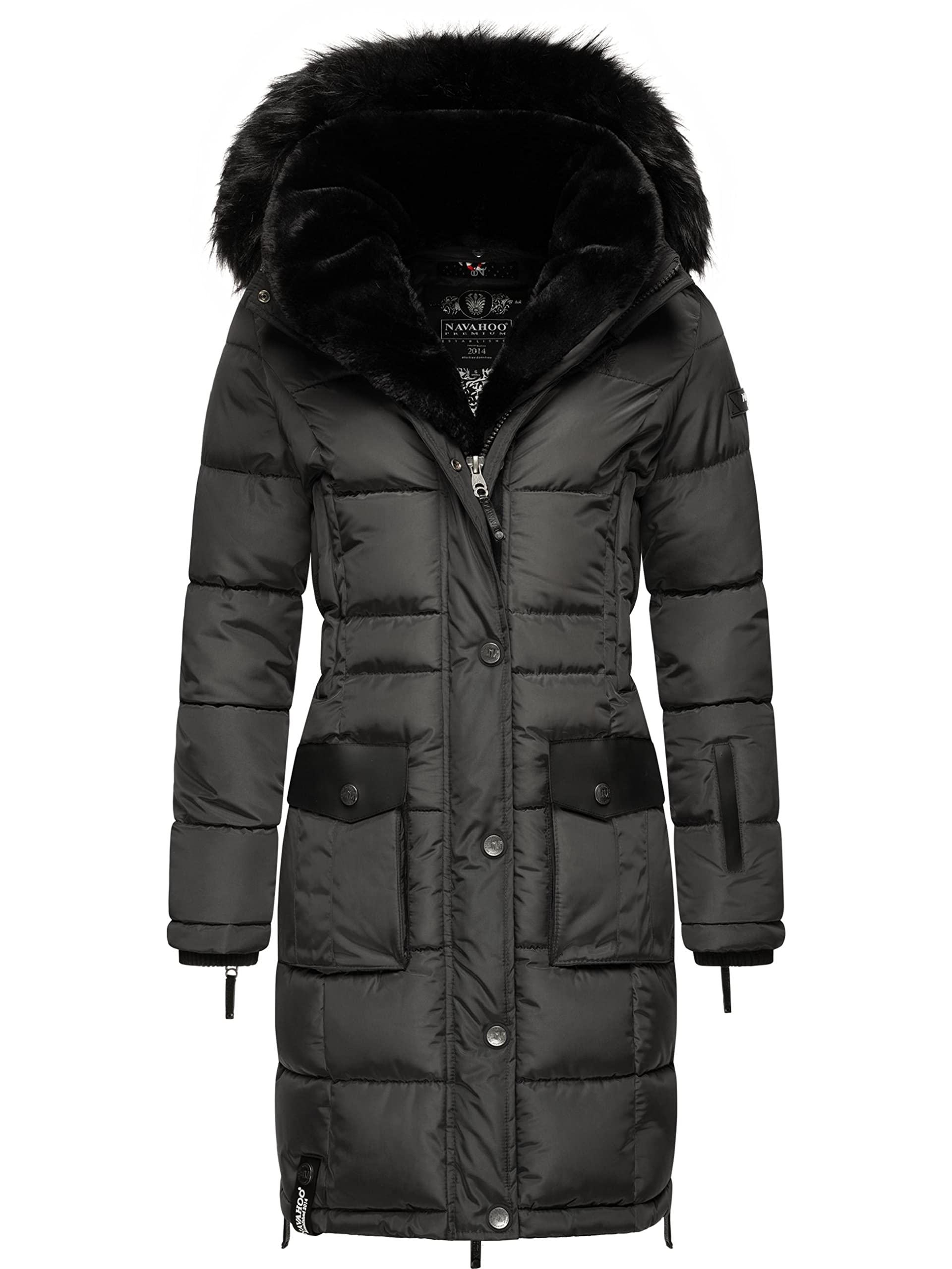 Navahoo Women's Anthracite Sinja Warm Winter Quilted Coat S-Xxl, Xl