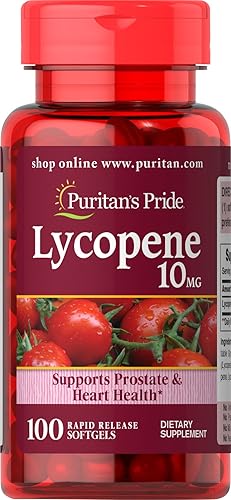 Puritan's Pride Licopeno, suplemento para apoyo a la salud de la próstata y el corazón* 10 mg cápsulas blandas, 100 unidades