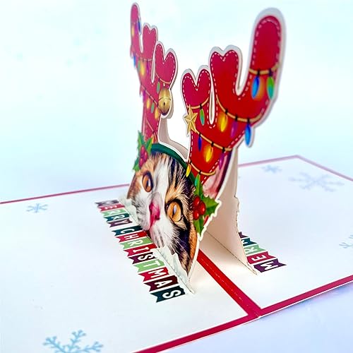 Miniatura 4 de DongNaiWin Tuxedo - Tarjeta de cumpleaños para amantes de los gatos, 3D, linda y divertida, tarjeta desplegable con sobre, felicitación de