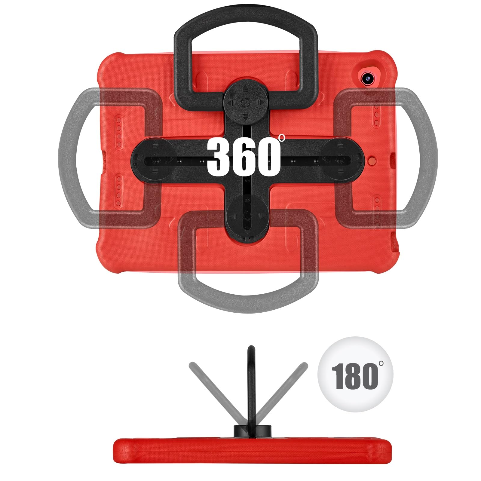 Custodia protettiva per tablet PC compatibile con iPad 10.2 (2021)/2020/2019/per iPad Air 2019 10.5"/Pro 10.5 2017, custodia robusta resistente con cavalletto girevole a 360/tracolla Co