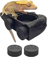 Pangea Silicone Magnetic Gecko Feeding Ledge - Durable Mini Food Dish for Reptile Terrariums, Fits 0.5oz Cups (Black)