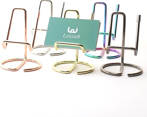 Miniatura 7 de Leicraft Tarjetero para escritorio, bonitos organizadores de tarjetas de metal y accesorios de escritorio de oficina para hombres y mujeres (negro