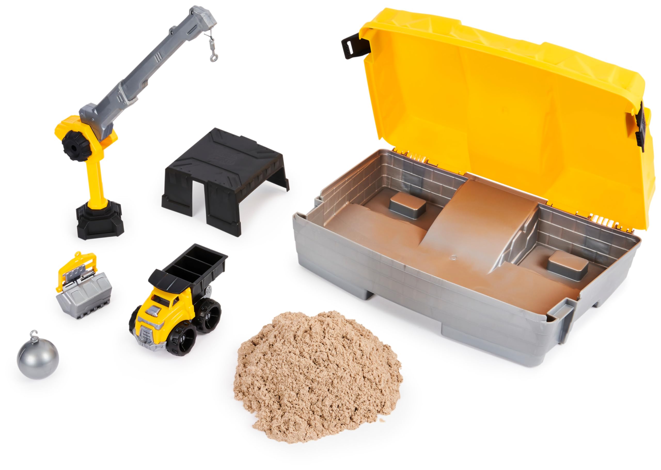 Kinetic Sand Sable Magique - Mallette de Construction 907 G + 3 Accessoires - Emportez Votre Sable À Modeler Partout & Sculptez Vos Créations comme De La Pâte À Modeler - Jouet Enfant 3 Ans Et +