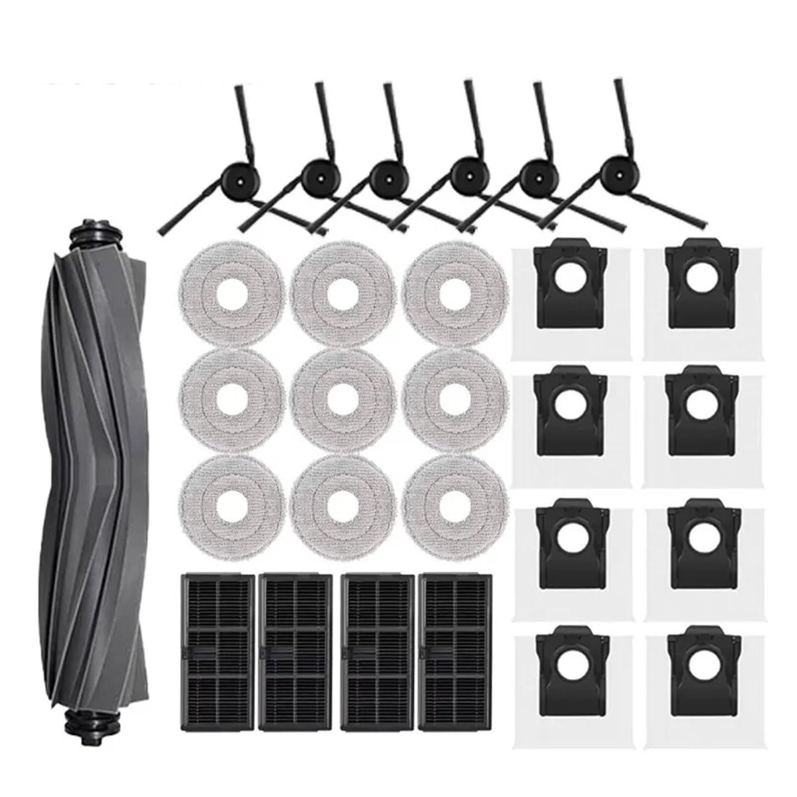 PORRSYDCD Compatible With Dreame X40 Ultra / X40 Pro / L40 Ultra Robot Vacuum Spare Parts Main Side Brushes Mop Cloths HEPA Filters Dust Bags Accessories(28PCS)