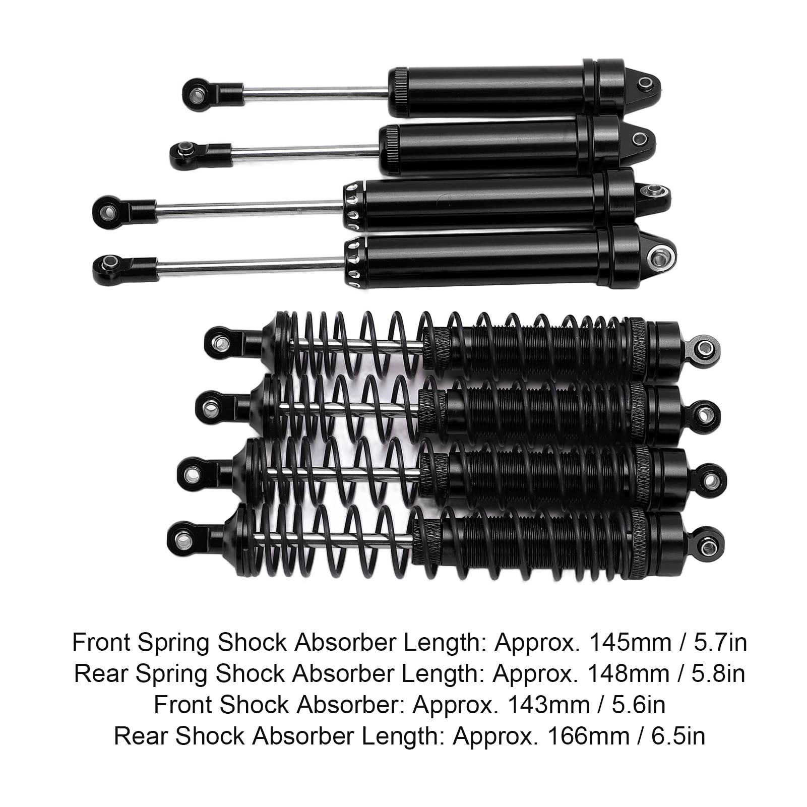 GPM For Traxxas Revo/Revo 3.3 / E-Revo Brushless/E-Revo VXL 2.0 Upgrade Parts Aluminum Front Or Rear Adjustable Spring Dampers (85mm) With Aluminum Ball Ends - 2Pr Set Red