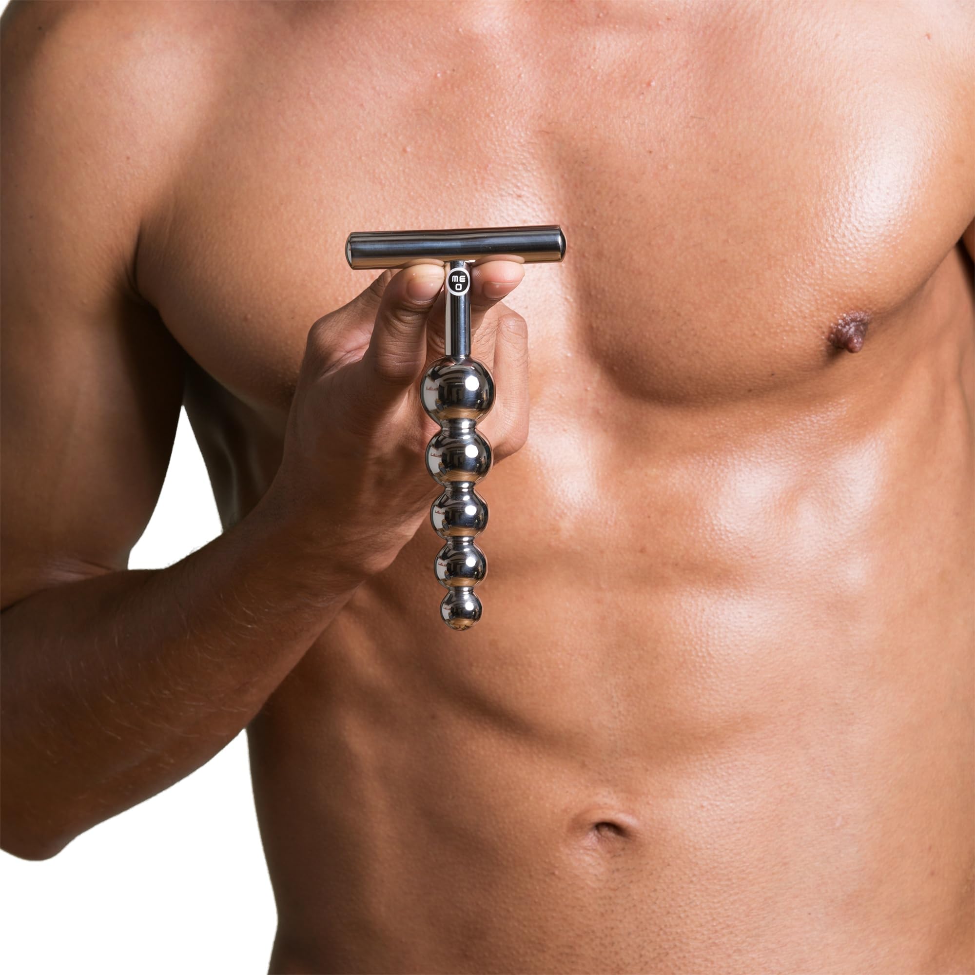 Stainless steel anal dildo - Alpha Male Stimulator with five balls