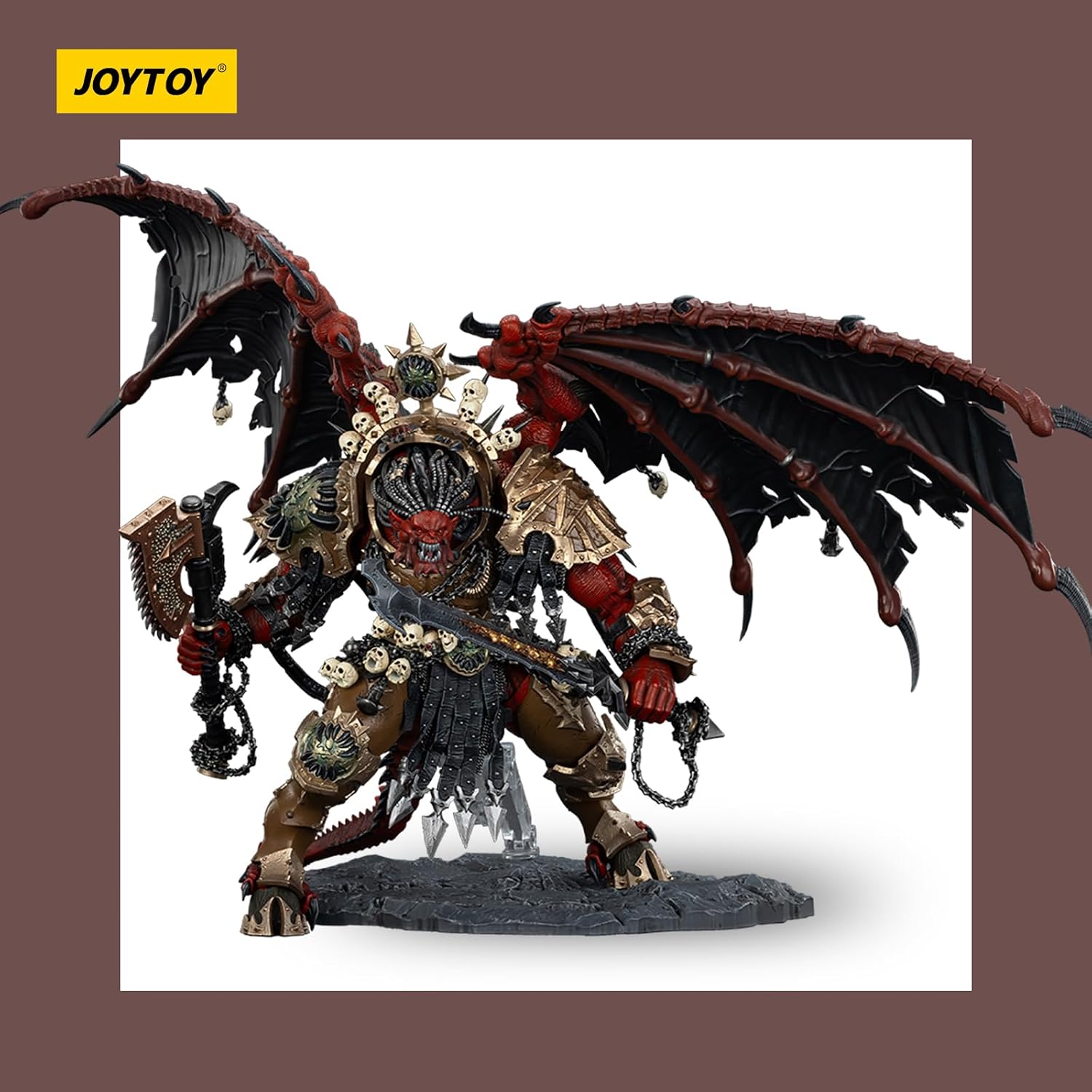 JOYTOY Warhammer 40k World Eaters Angron, Daemon Primarch of Khorne 1/18 Action Figure，Combining Collection Value and Fun of Playing