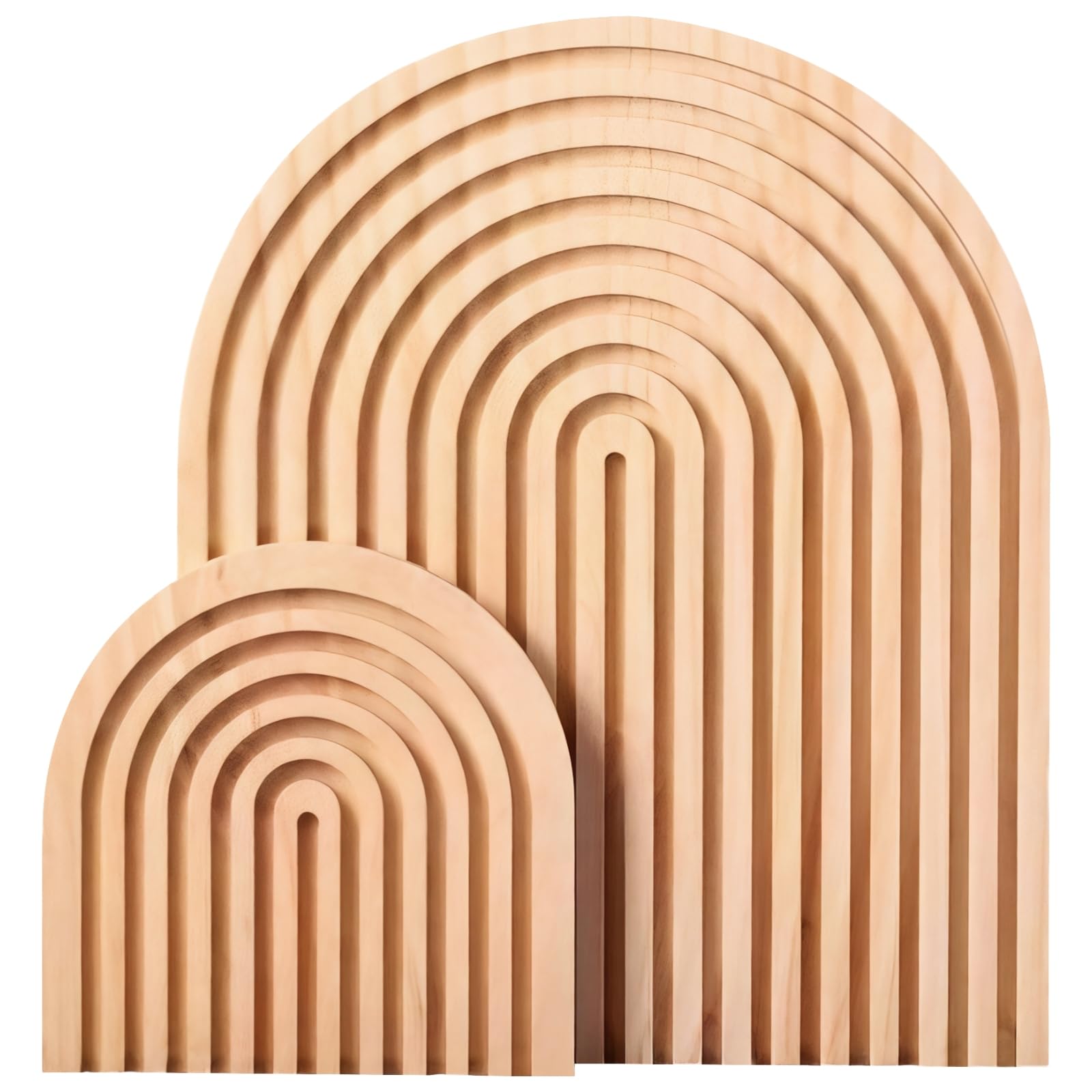 Set of 2 Handcrafted Pine Rainbow Arch Serving Boards, Decorative Wooden Trays for Bread & Cake Display, Aesthetic Kitchen Decor, Unique Gift for Home