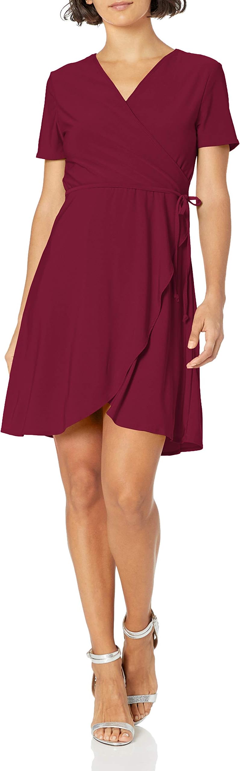 Star VixenWomen's Plus-Size Short-Sleeve Ballerina Wrap Dress