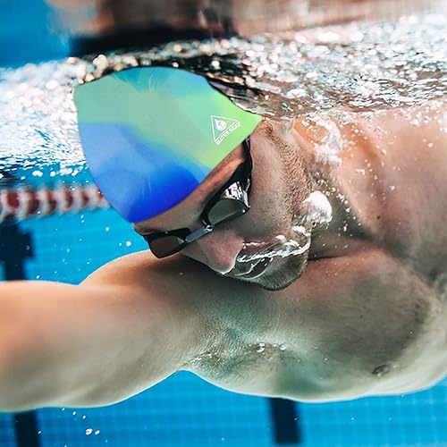 Vista 6 de Water Gear Jazz Silicone Swim Cap Azul/Verde