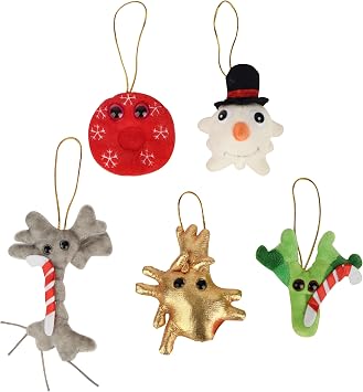 GIANTmicrobes Nice Ornaments Gift Box - Decorate with Festive Heart, Antibody, Brain Cell and Blood Cells, Medical Assistant Gifts, Secret Santa Gifts, Quirky Ornaments, heart surgery ornament