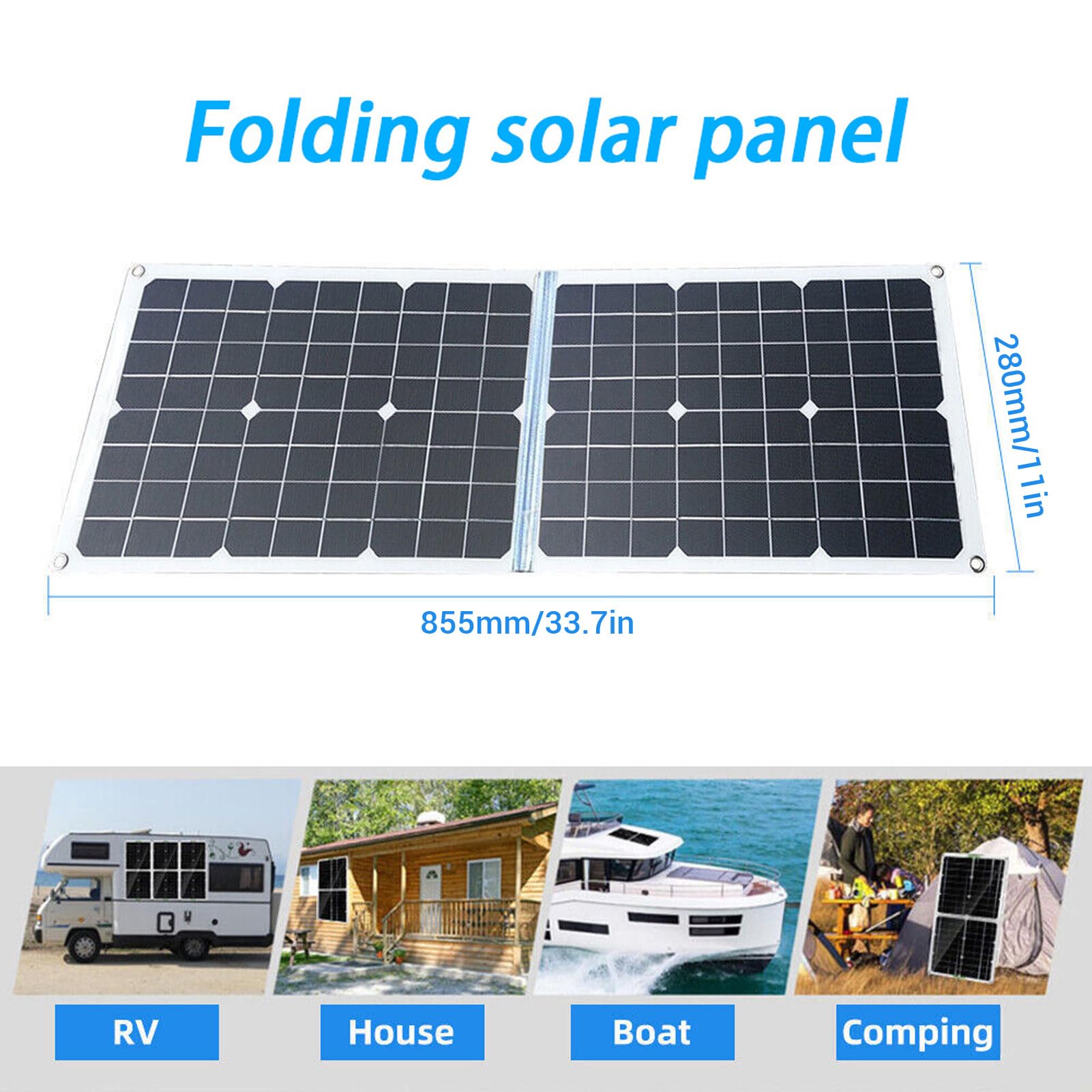 Panneau Solaire Pliable Portable 40 W avec Contrôleur 2 Ports USB, Monocristallin, Haute efficacité de Conversion pour Camping, Randonnée, Camping-car, Batterie de Ferme sur le