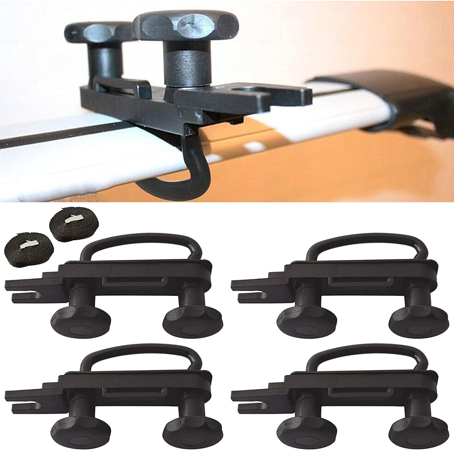 Littryee Roof Box U-Bolt Clamps, Stainless Steel Adjustable Roof Box U-Bolts Clamps Mounting Fitting Kit for Car, Car Van Mounting Fitting Kit U Brackets Installation Accessorie
