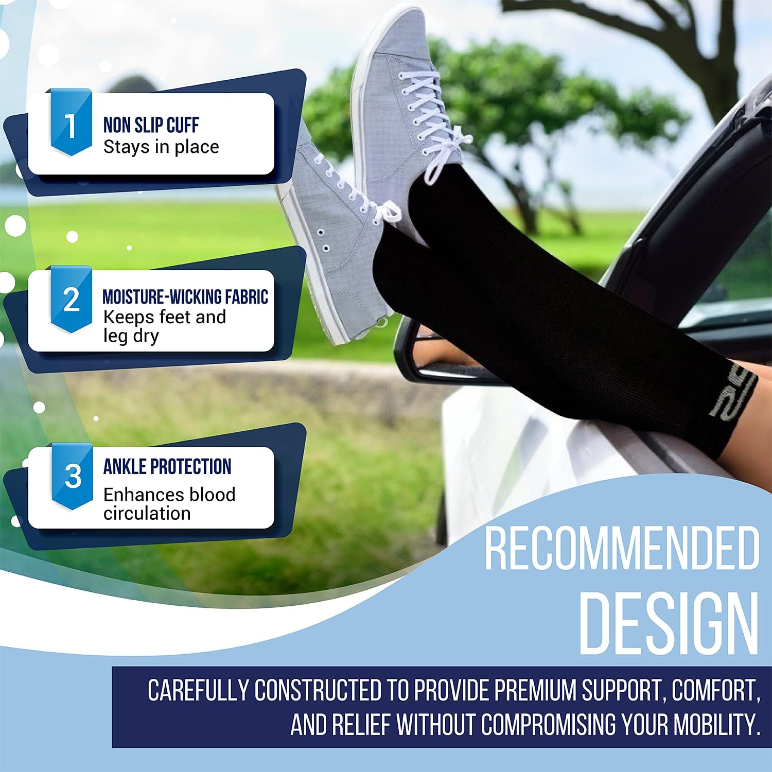 SB SOX 3-Pair Compression Socks (15-20mmHg) for Men & Women – Best Socks for All Day Wear!