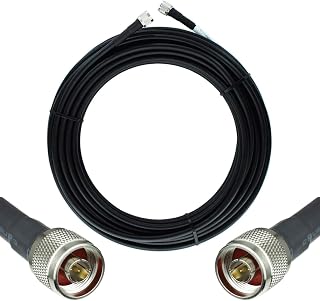 Bolton400 50-ohm N-Male to N-Male Black Coax Cable - Low Loss Coaxial LMR400 Spec (30ft N-Male to N-Male)