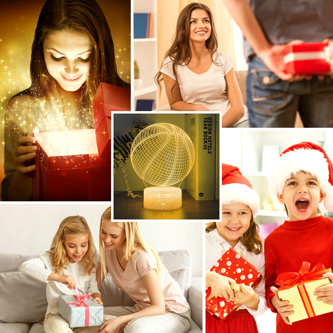 3D Lampada Pallacanestro: Luce Notturna per Bambini Regalo Basket LED