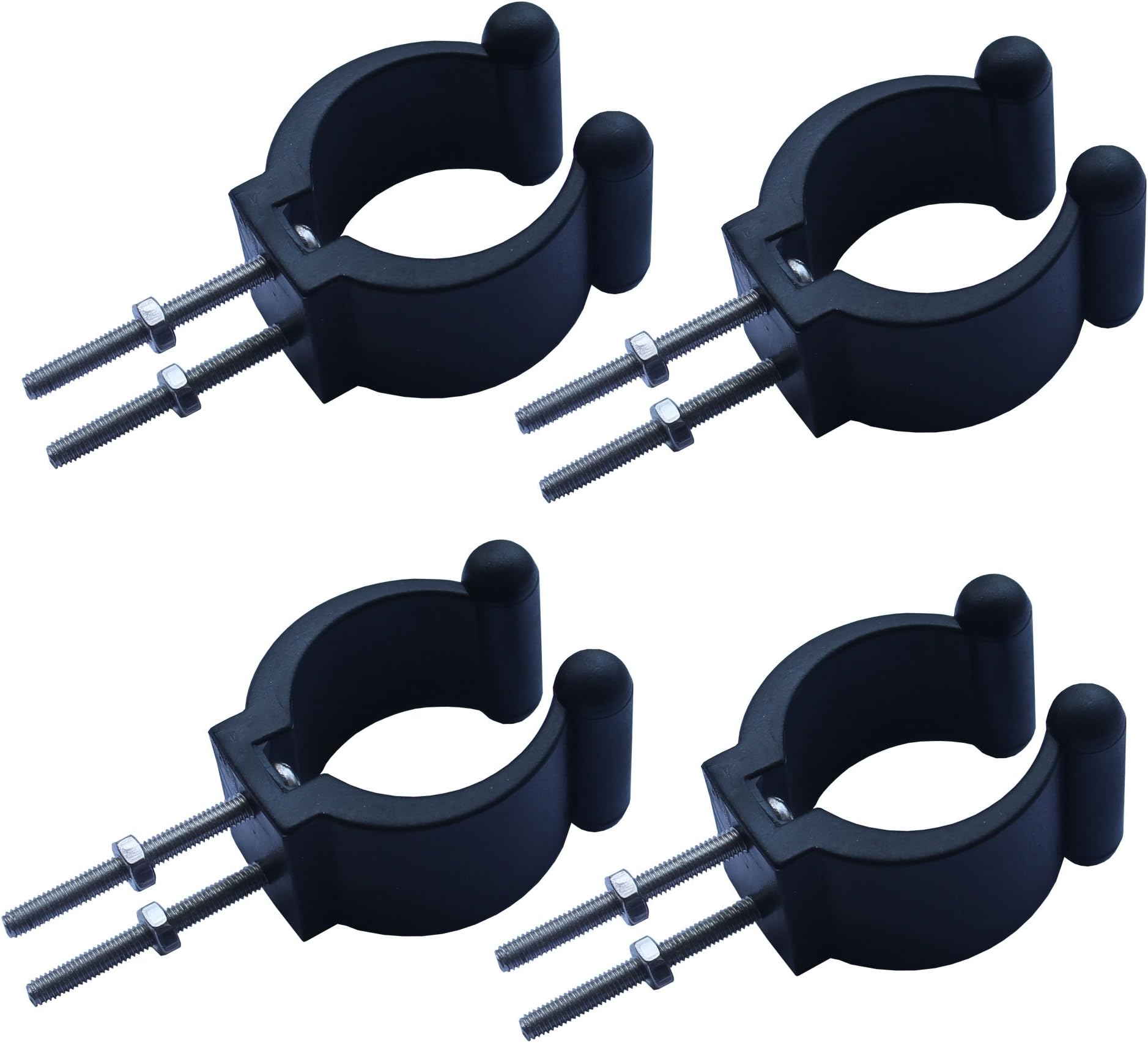 4 pcs Kayak paddle mount nylon clip push pole /rod clips holder with screws and nuts VERTICAL MOUNTED. NO SIDE MOUNTED.