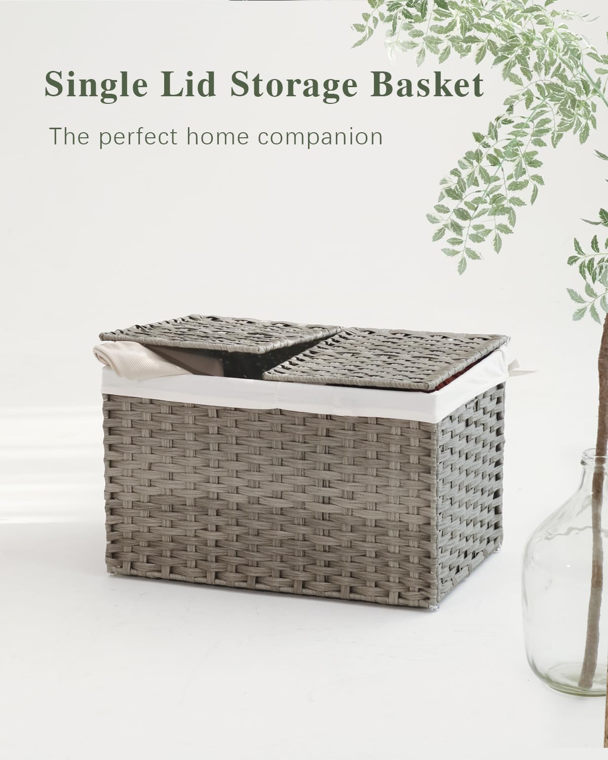 ファミリア　ラタン 収納バスケット カゴ　2個セット Amazon.co.jp: SETVSON 収納バスケット ふた付き ラタン 織物収納