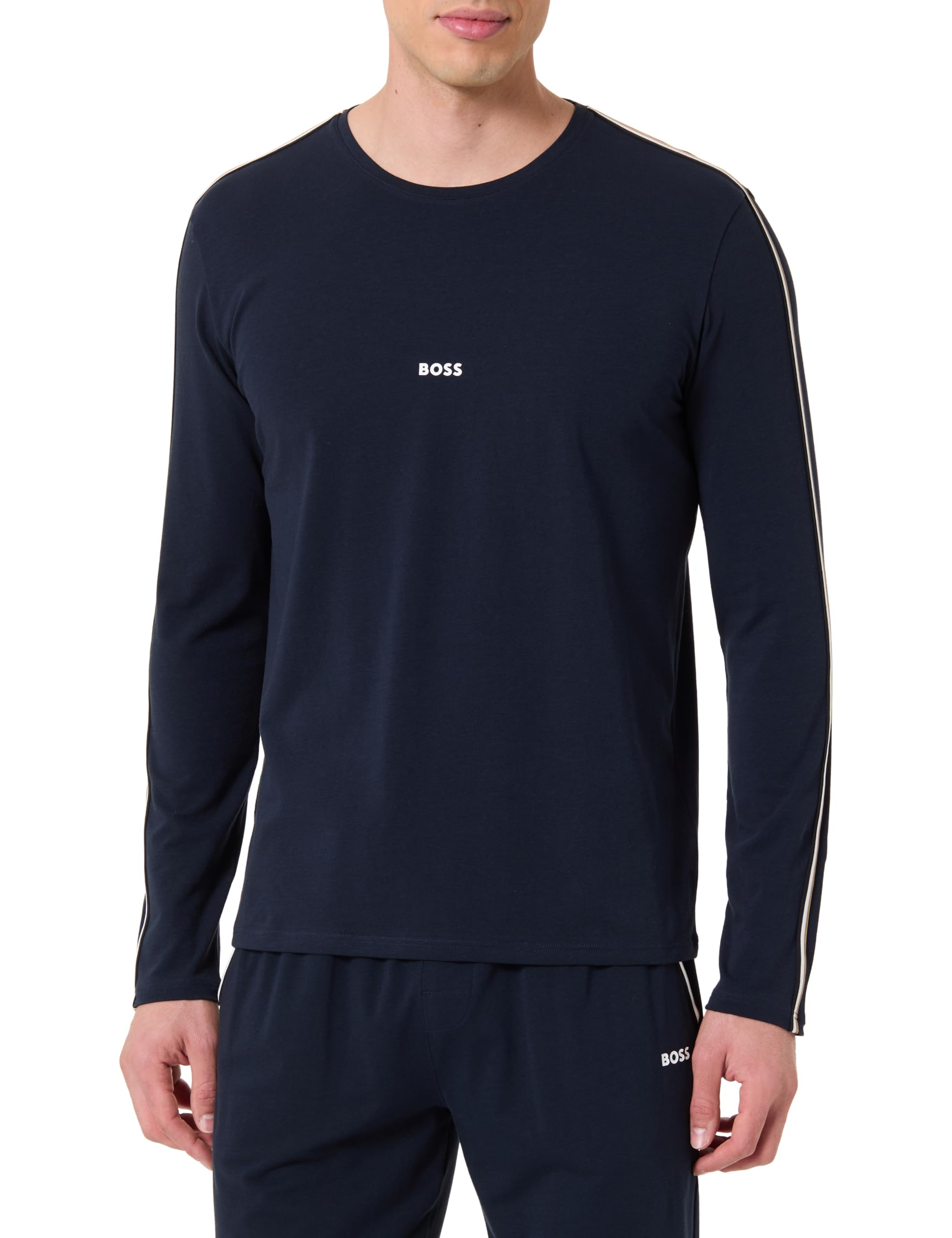 Boss Men's Dark Blue Long Sleeve Pyjamas, S