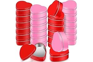 Peryiter Heart-Shaped Metal Film Containers with Lids for Candles, Parties, and Gifts