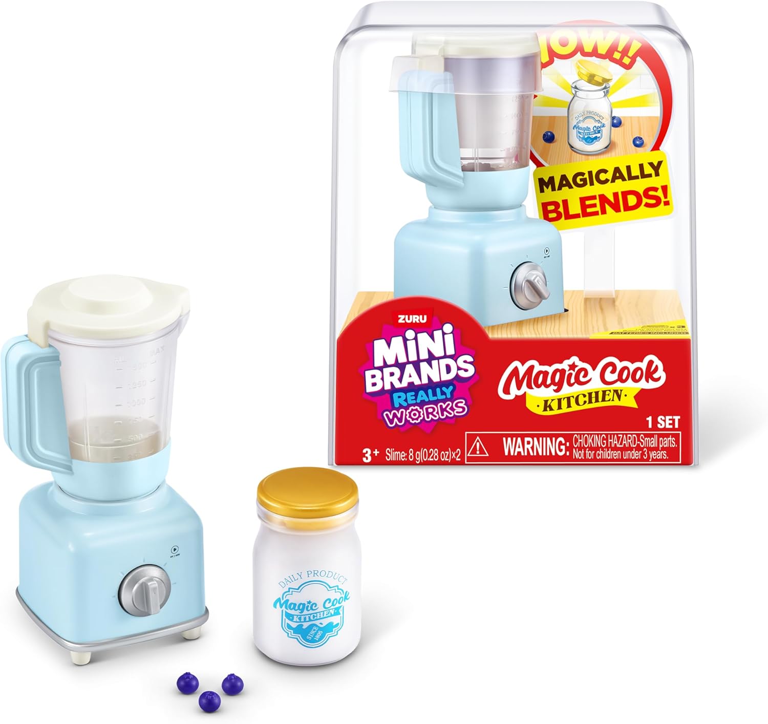 Mini Brands Really Works Magic Cook Kitchen Capsule Series 1 (Blender) by ZURU, Miniature Real Working Kitchen Appliances, Non-Edible Collectible Mystery Toy for 3+ Kids, Teens and Adults