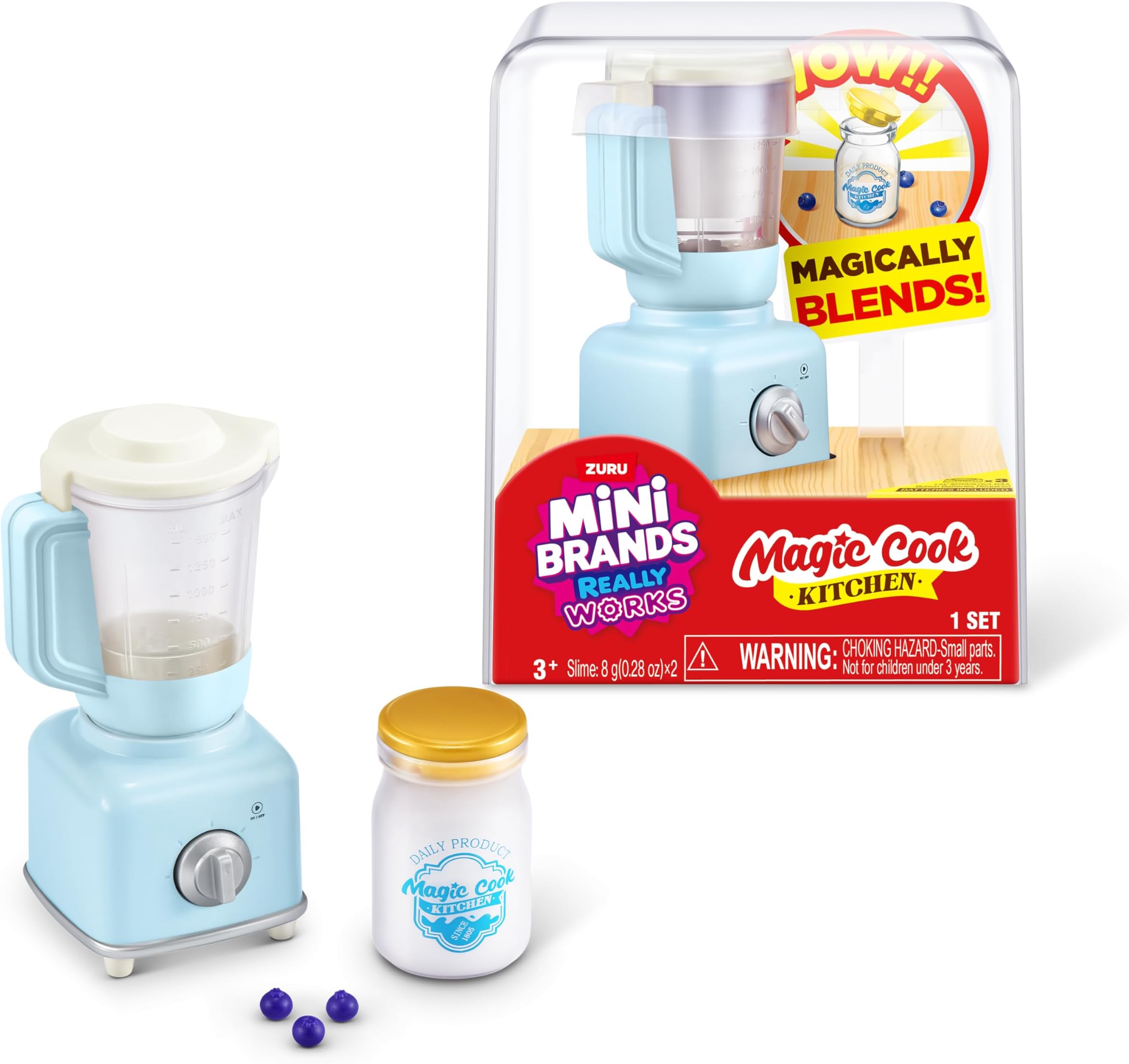 Mini Brands Really Works Magic Cook Kitchen Capsule Series 1 (Blender) by ZURU, Miniature Real Working Kitchen Appliances, Non-Edible Collectible Mystery Toy for 3+ Kids, Teens and Adults