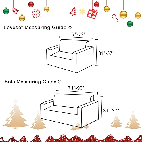 Miniatura 6 de DJY Fundas elásticas para sofá con estampado azul, fundas para sofá de 3 cojines, protector universal de muebles lavable para decoración de muebles
