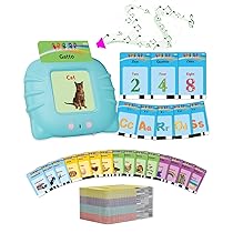 Schede Flash Cards Parlanti,Giocattoli di Apprendimento per Bambini dai 1-12 Anni, Educativi Prescolari da Ascoltare e Imparare di Base 510 Parole(Blu italiano + inglese)