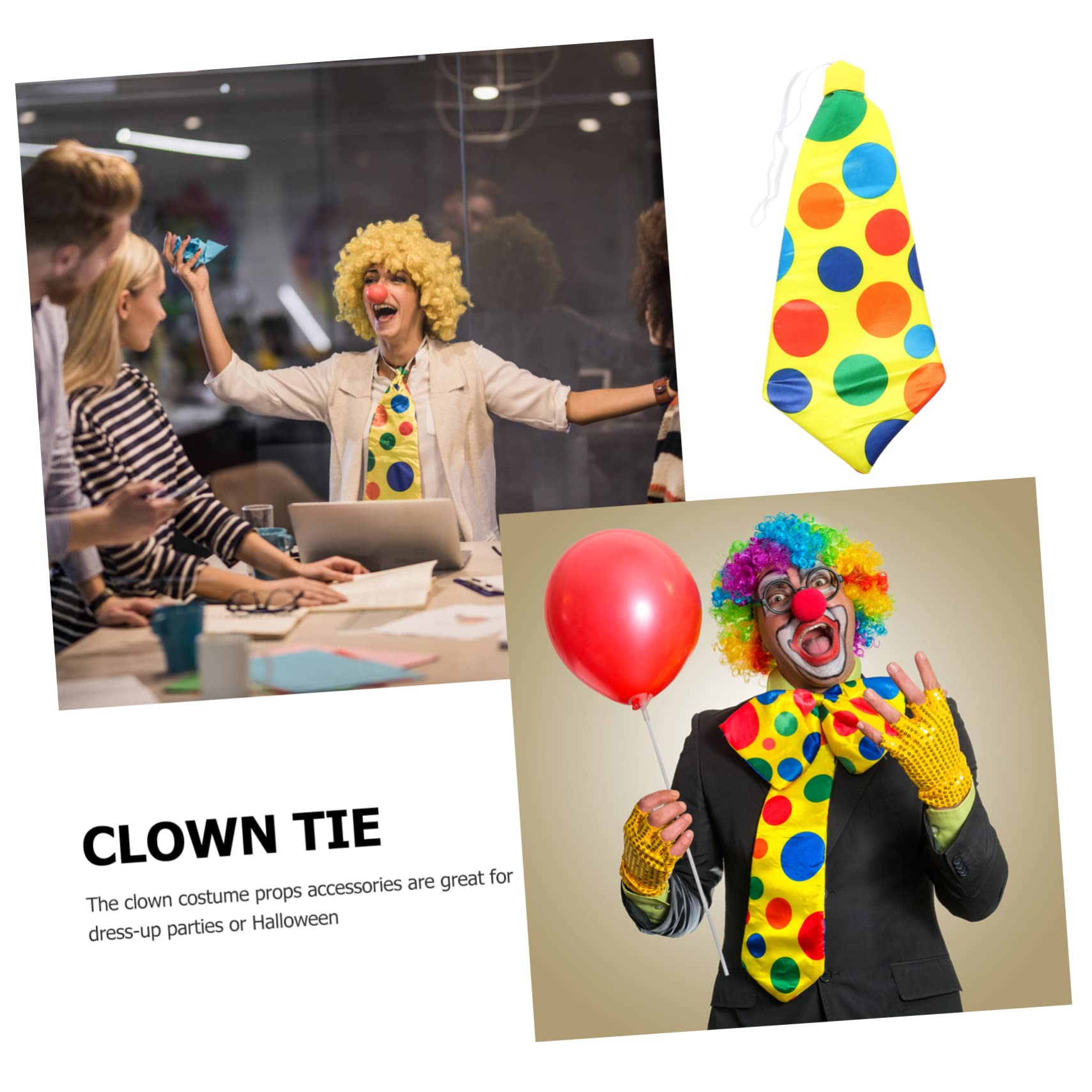 minkissy Clown Necktie Fun Cosplay Accessory for Costume Parties and Carnivals Lightweight and Comfortable Fits Adults and Teens for Clown Performances