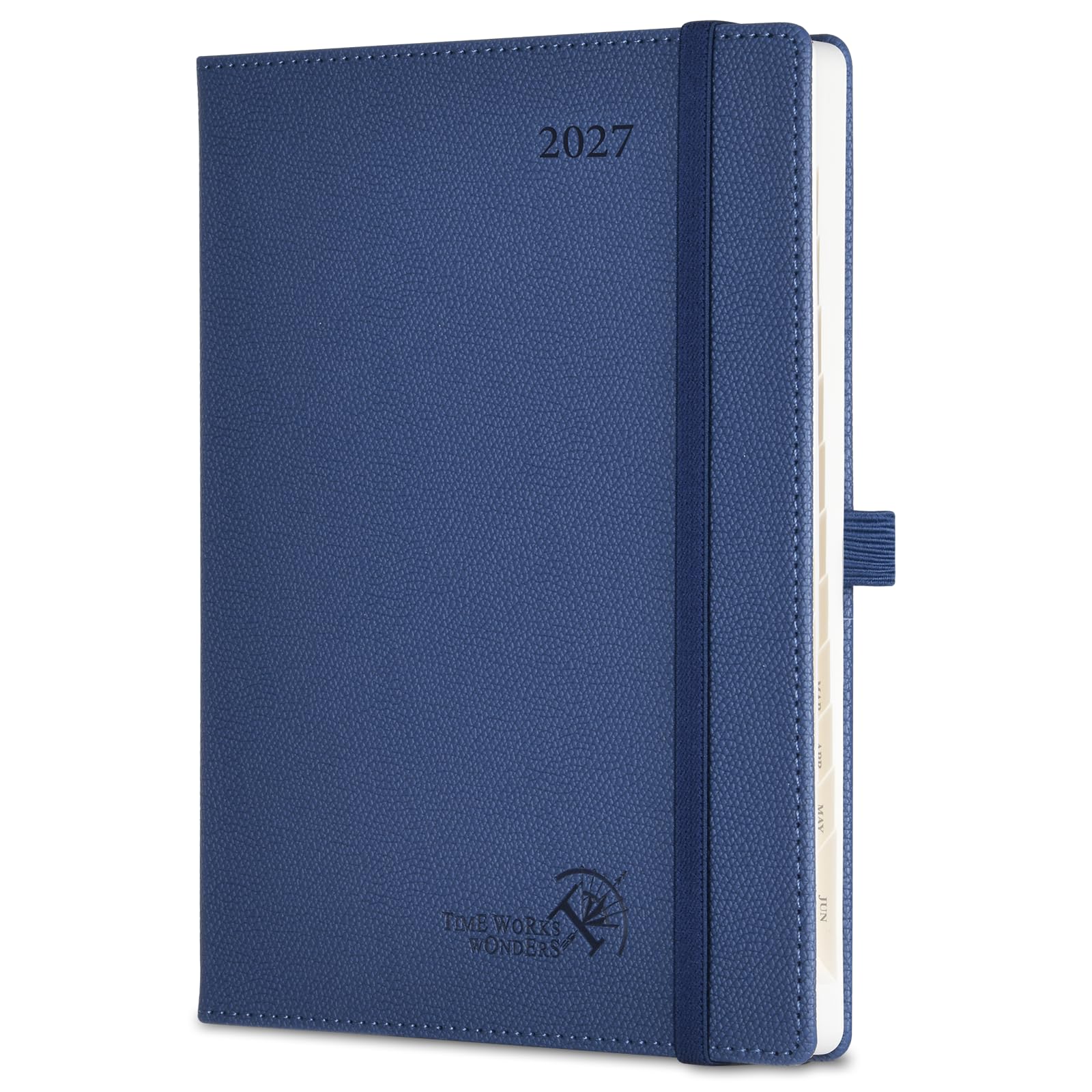 POPRUN A5 2027 Diary Week To View Pu Hardback Weekly Planner Horizontal โ image 1