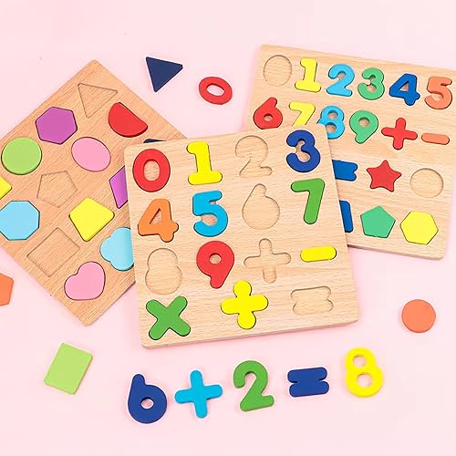 Miniatura 8 de Rompecabezas de madera para niños pequeños, paquete de 3 rompecabezas con forma del alfabeto para niños, 3 rompecabezas Montessori de madera para