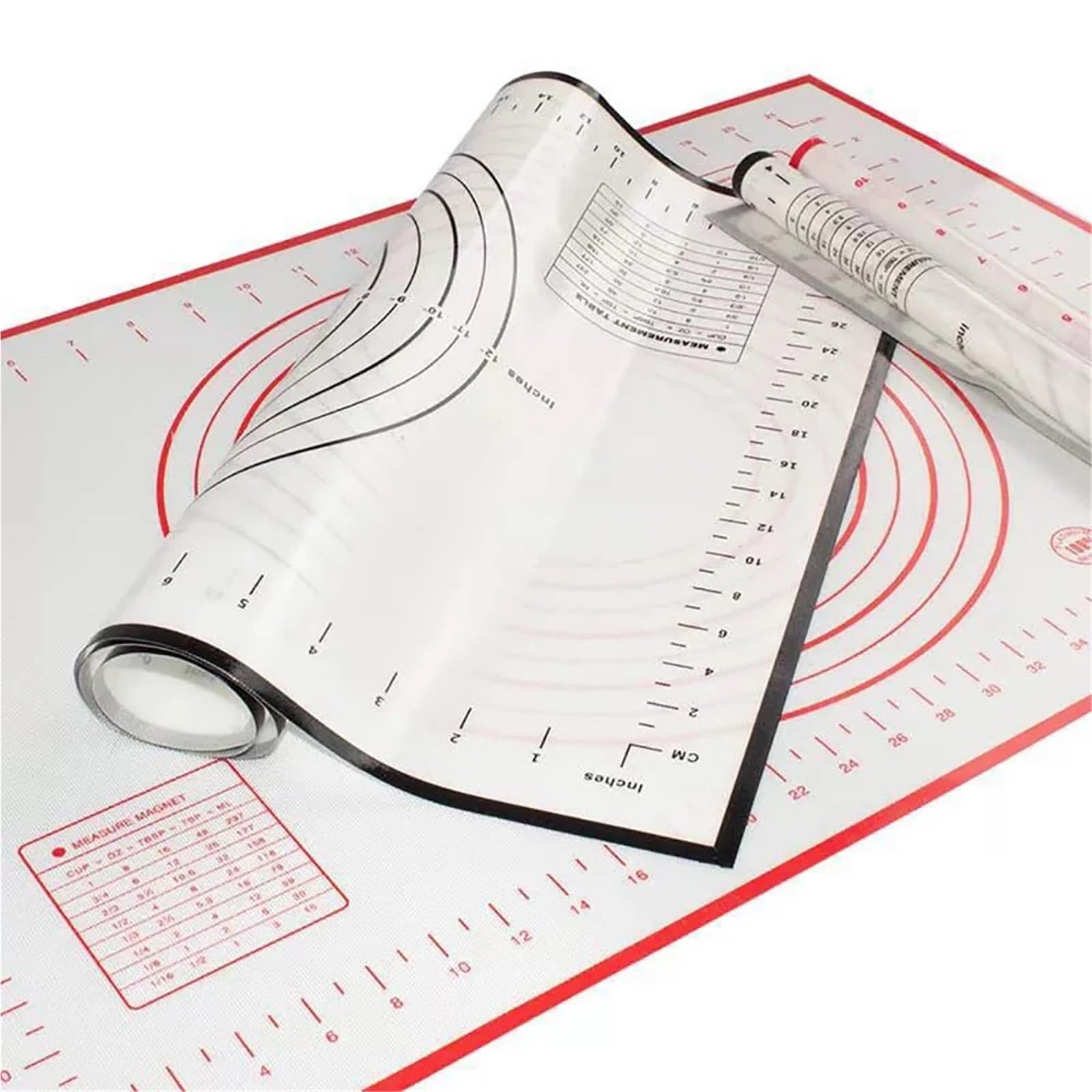 Übergroße 60 cm Silikon-Knetunterlage for Ausrollen von antihaftbeschichteten Gebäckwerkzeugen for Crêpes und Pizzateig Für Teig(Black,40x60cm)