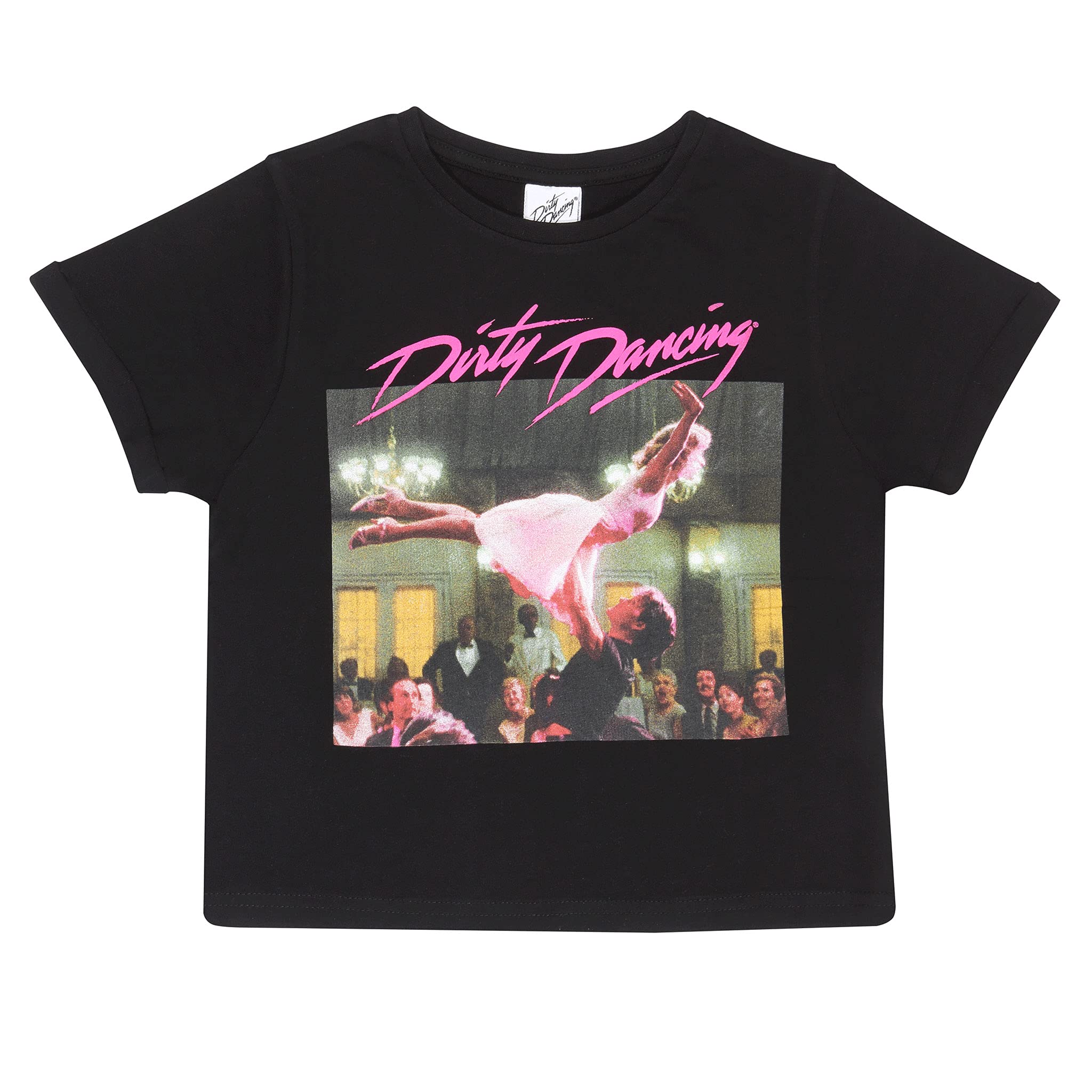 Dirty Dancing The Lift Cropped T-Shirt, Girls, 9-15 Years, Black, Official Merchandise