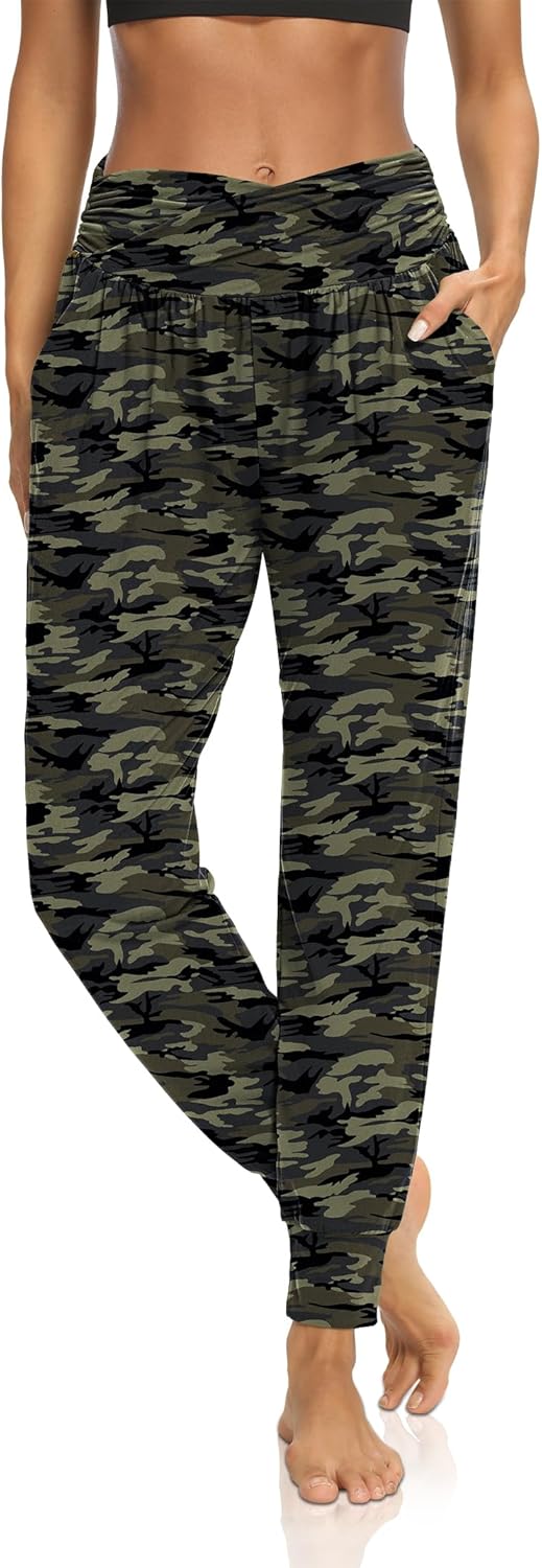 DIBAOLONG Womens Yoga Sweatpants Loose Workout Harem Joggers Casual Comfy Lounge Pajama Pants with Pockets