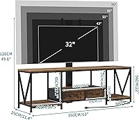 Vista 5 de 63" W TV Stand with Mount for 55,65,75" TV,Entertainment Center with Power Outlet&Led Lights,Height Adjustable TV Console Table with Open Storage