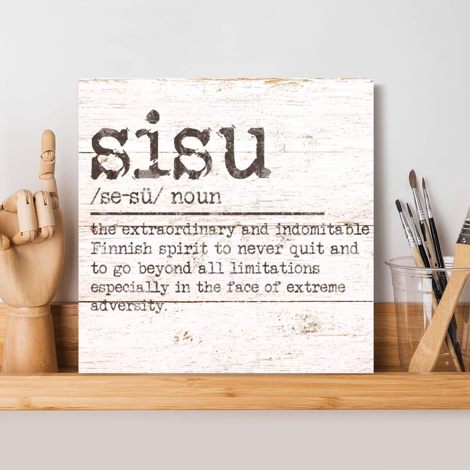 Evans1nism Sisu Definition Wood Sign Spiritual Sayings Wooden Plaque Dictionary Artwork Christian Home Wall Decor Funny Printing Wooden Sign For Living Room Farmhouse Bedroom Housewarming Gift 8x8in