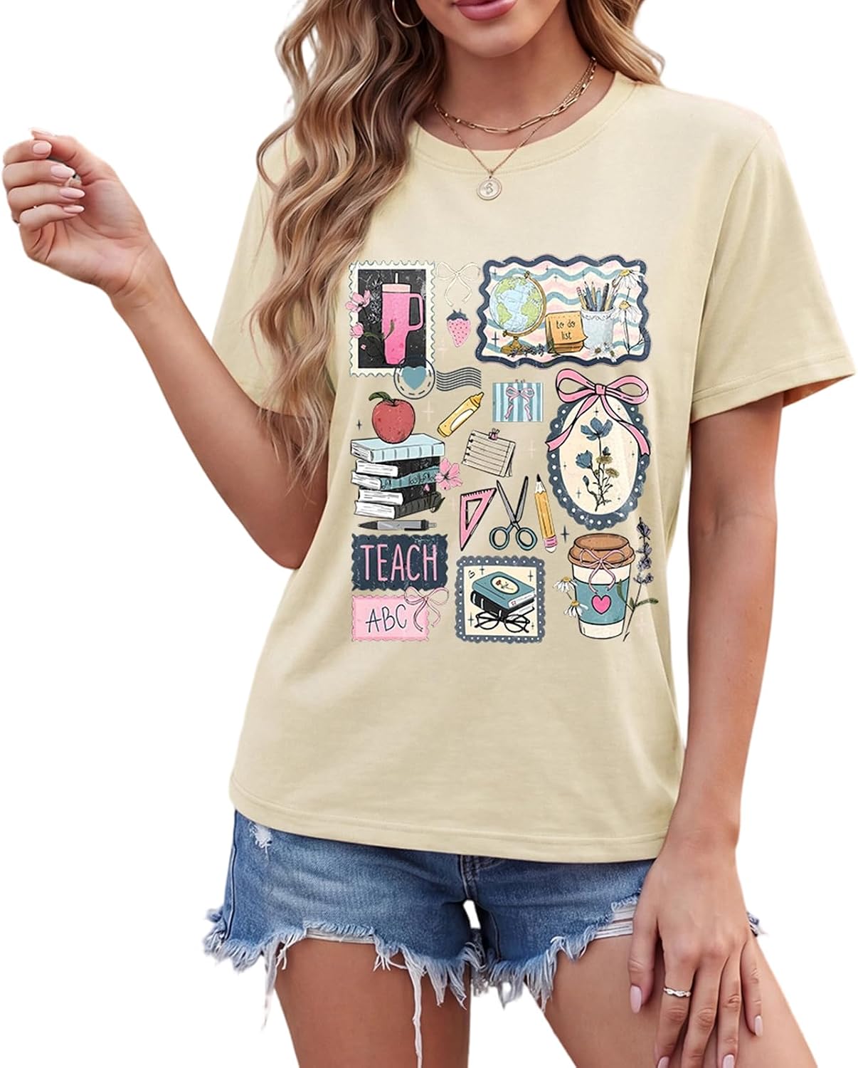 Teacher Shirts for Women Back to School Short Sleeve Crewneck Tee image 4