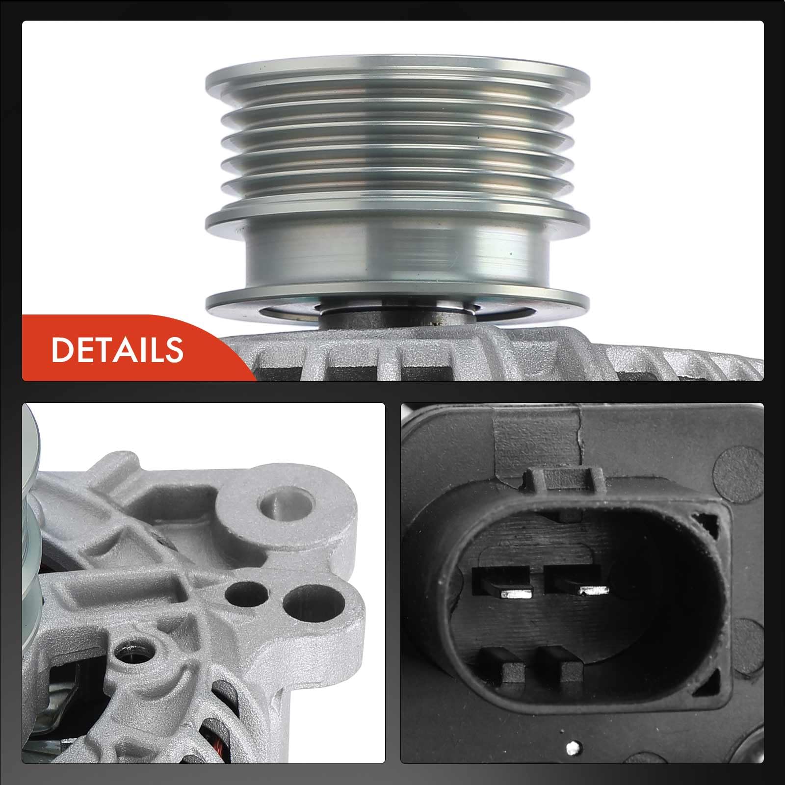 Frankberg Lichtmaschine Generator 2-Polig Kompatibel mit A3 8P1 1.6L-3.2L 2003-2012 Golf V 1K1 1.6L-3.2L 2003-2009 P.a.s.s.a.t 3C2 1.6L-3.2L 2005-2010 Repalce# 07K903023A