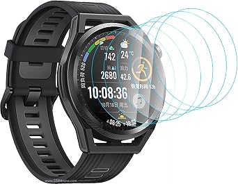 GIOPUEY Screen Protector for Huawei Watch GT Runner, [6 Packs] Flexible TPU Screen Protective Film, [Anti-Bubble] [Wear-resistant] - Transparent
